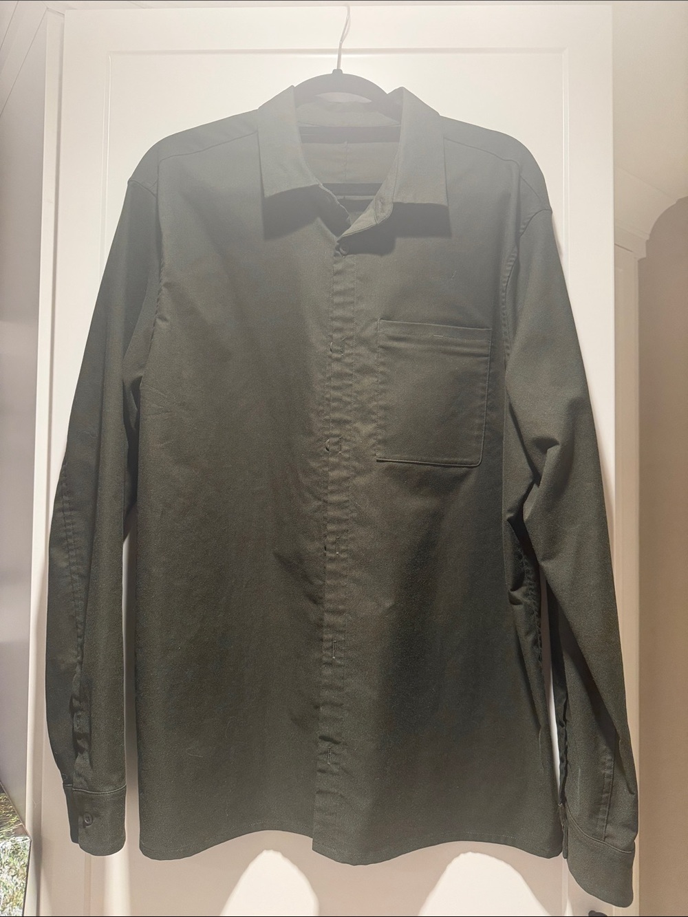 lululemon athletica Men's Olive Green Dress Shirt